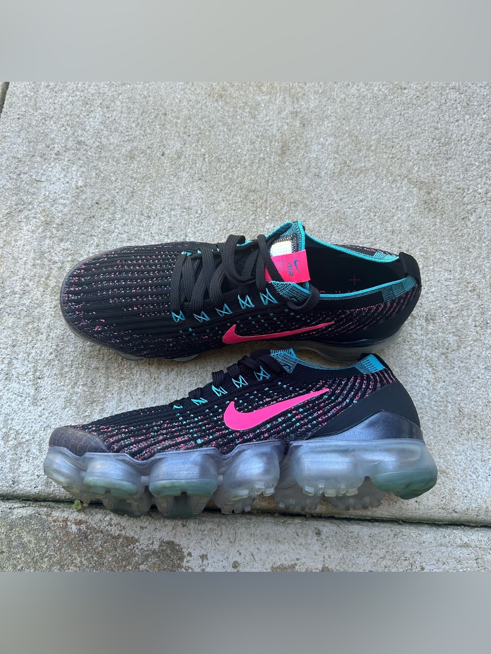 Nike Women's Black Pink Teal VaporMax Sneakers